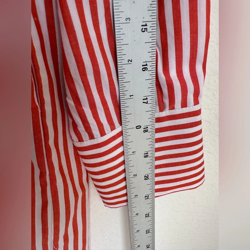 NWT KARLIE stripe poplin pocket maxi shirt‎ dress in red Small - Picture 12 of 16